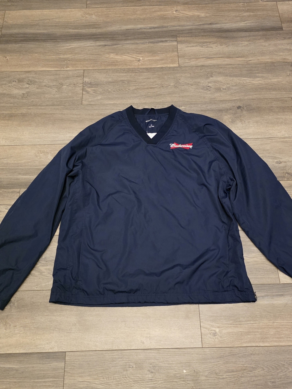 Budweiser Men's Navy V-Neck Pullover Windbreaker
